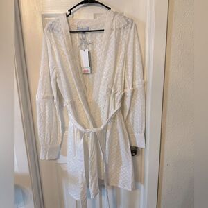 Antonio Melani x Born on Fifth Harbor Island Swim Wrap Cover-Up White Medium NWT
